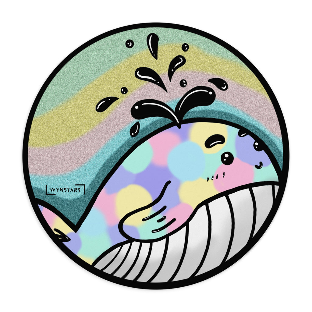 Cute Whale Polka Dot Mouse Pad – Fun Office Decor for Animal Lovers