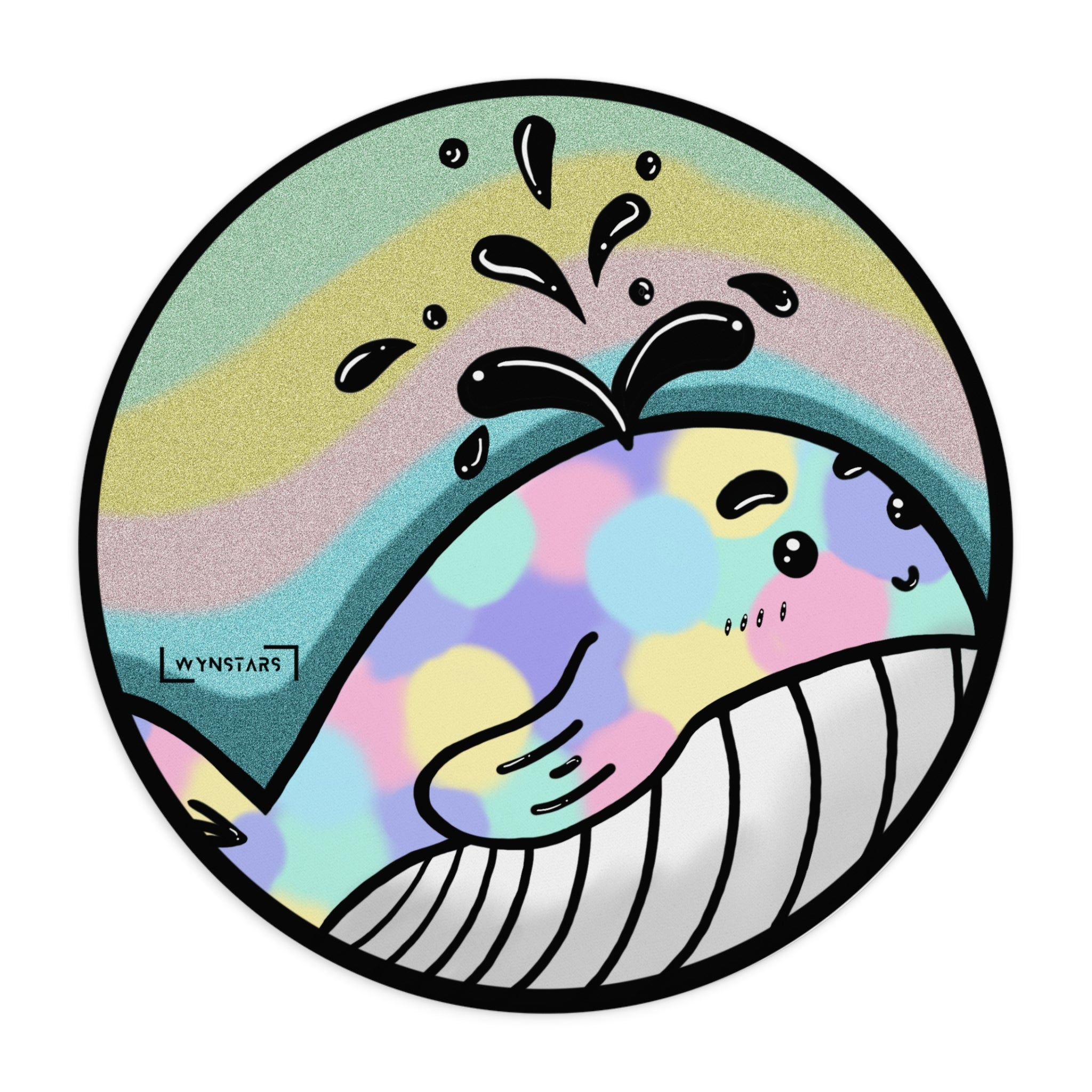 Cute Whale Polka Dot Mouse Pad – Fun Office Decor for Animal Lovers