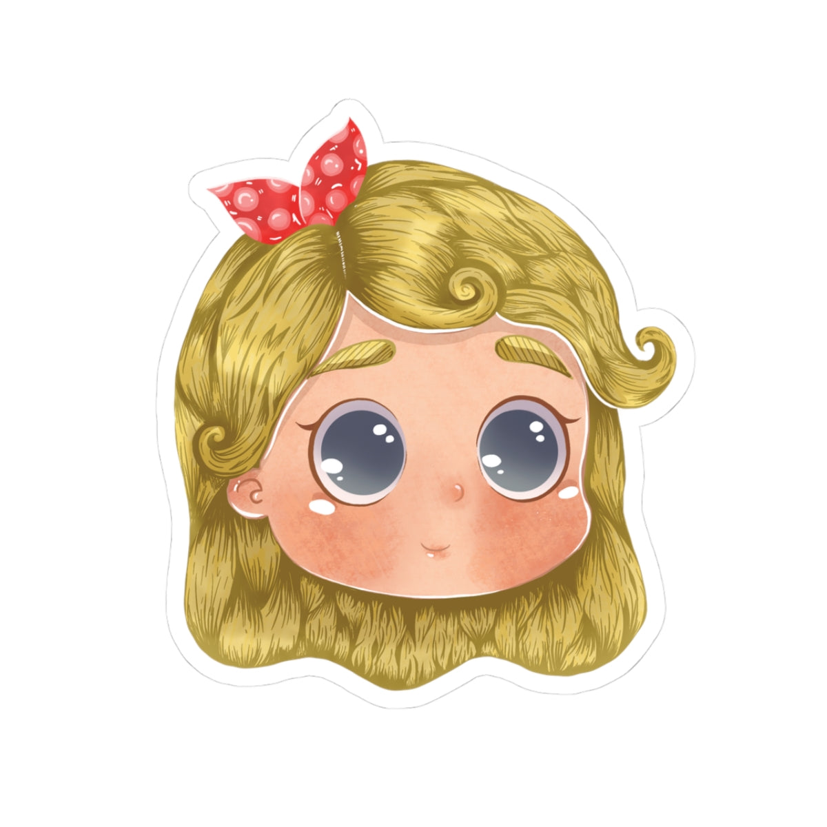 Whimsical Girl Character Kiss-Cut Stickers - Cute & Adorable for Personalization