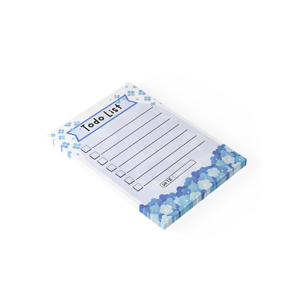 Todo List Note Pads with Blue Blossom Design