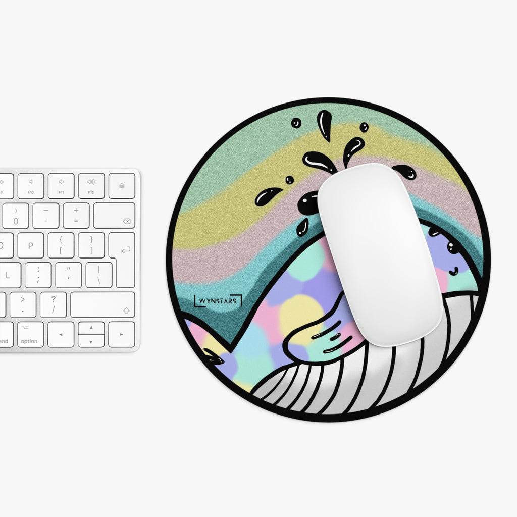 Cute Whale Polka Dot Mouse Pad – Fun Office Decor for Animal Lovers