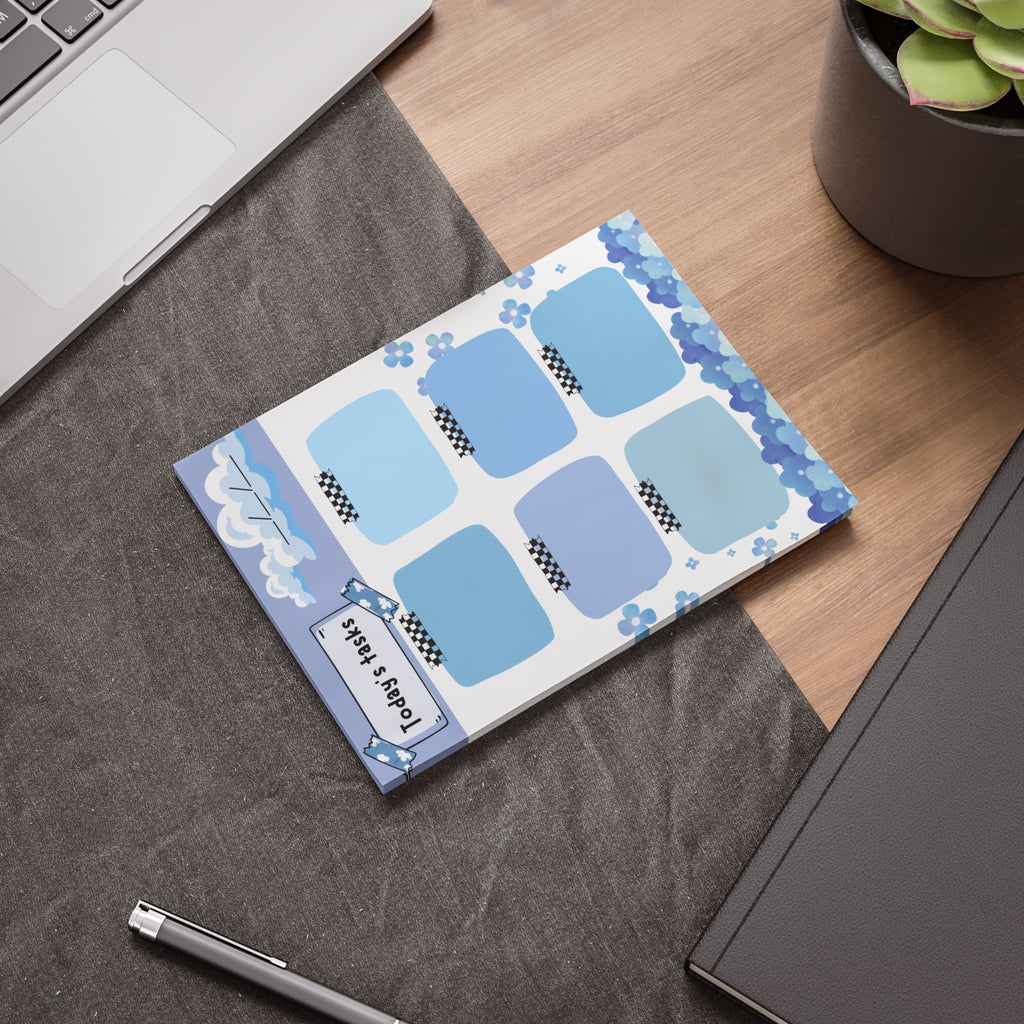 Today's Task Note Pads Blue Blossom