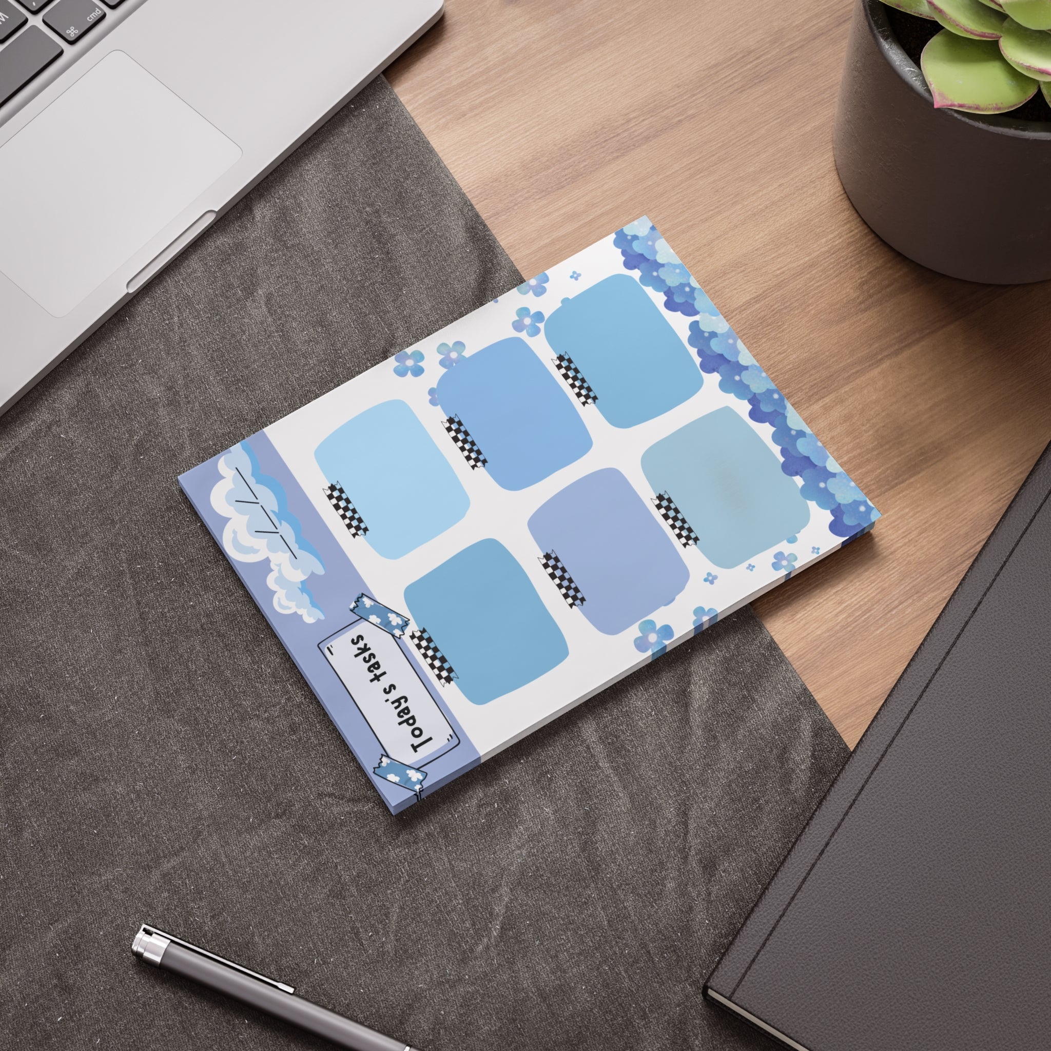 Today's Task Note Pads Blue Blossom
