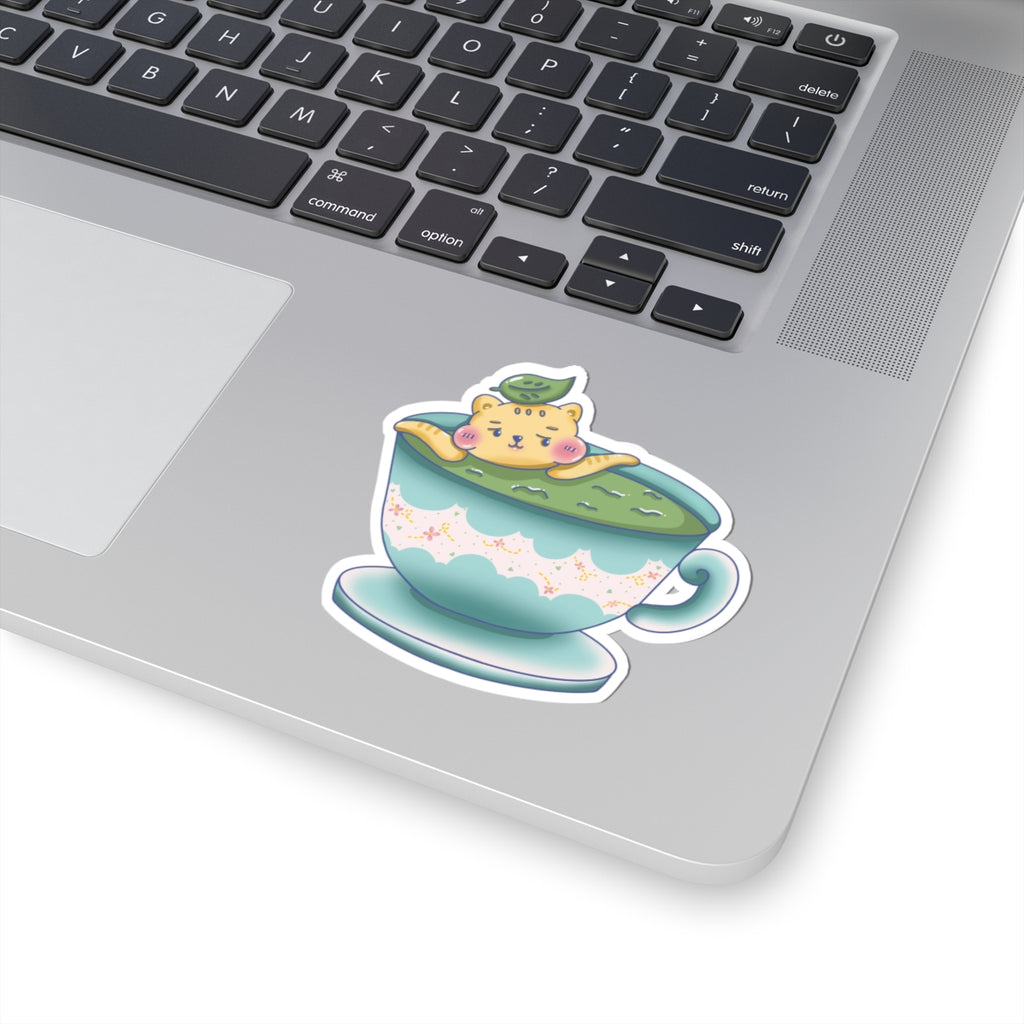 Little Kitty Tea Time Kiss-Cut Stickers – Perfect for decorating laptop
