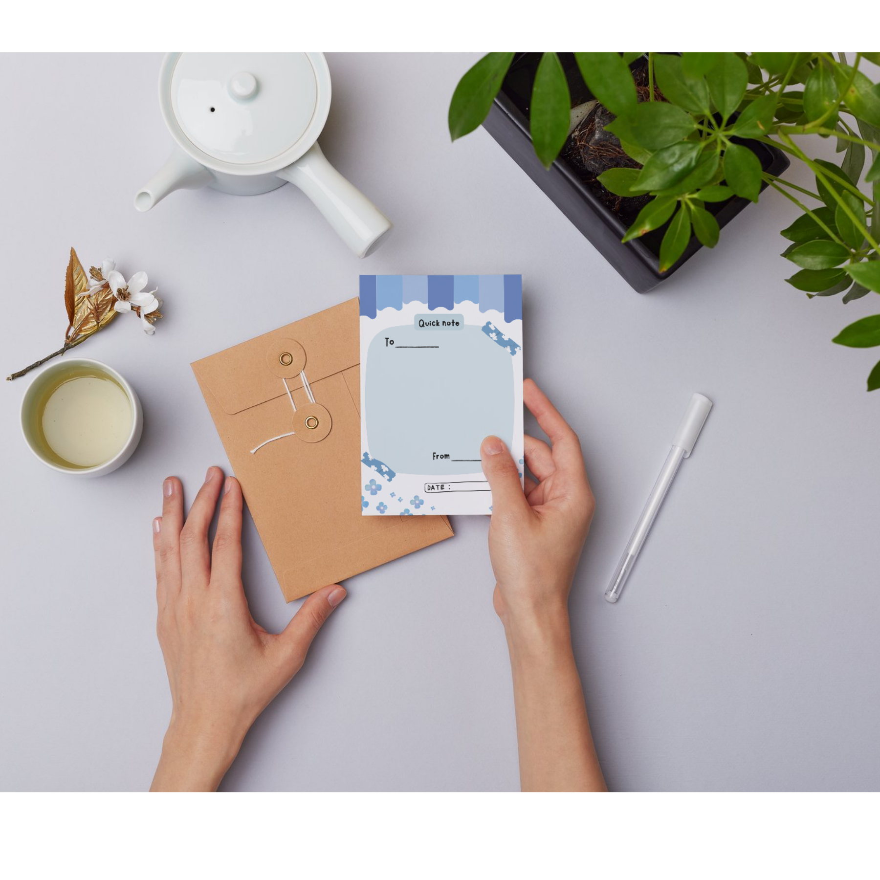 Floral-Themed Post-it® Note Pads - Quick Notes with To/From Spaces