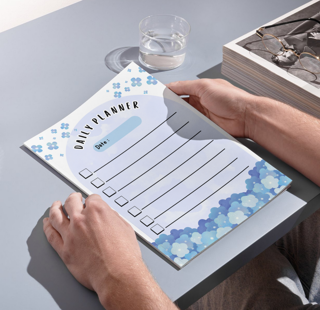 Daily Planner Note Pads - Floral Design for Organization and Productivity