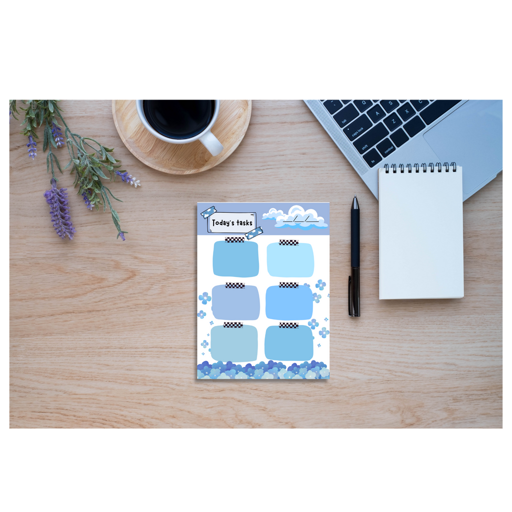 Today's Task Note Pads Blue Blossom