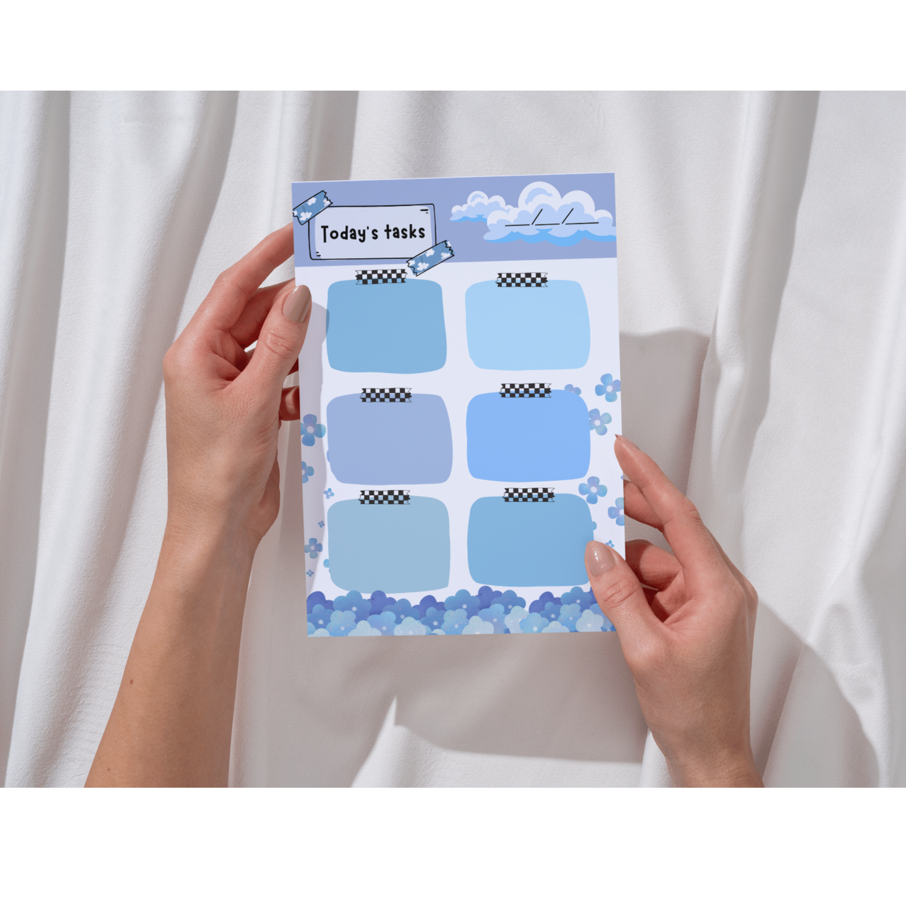 Today's Task Note Pads Blue Blossom