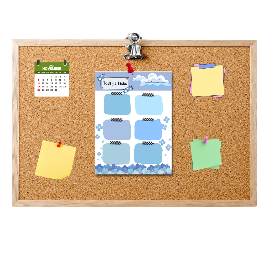 Today's Task Note Pads Blue Blossom