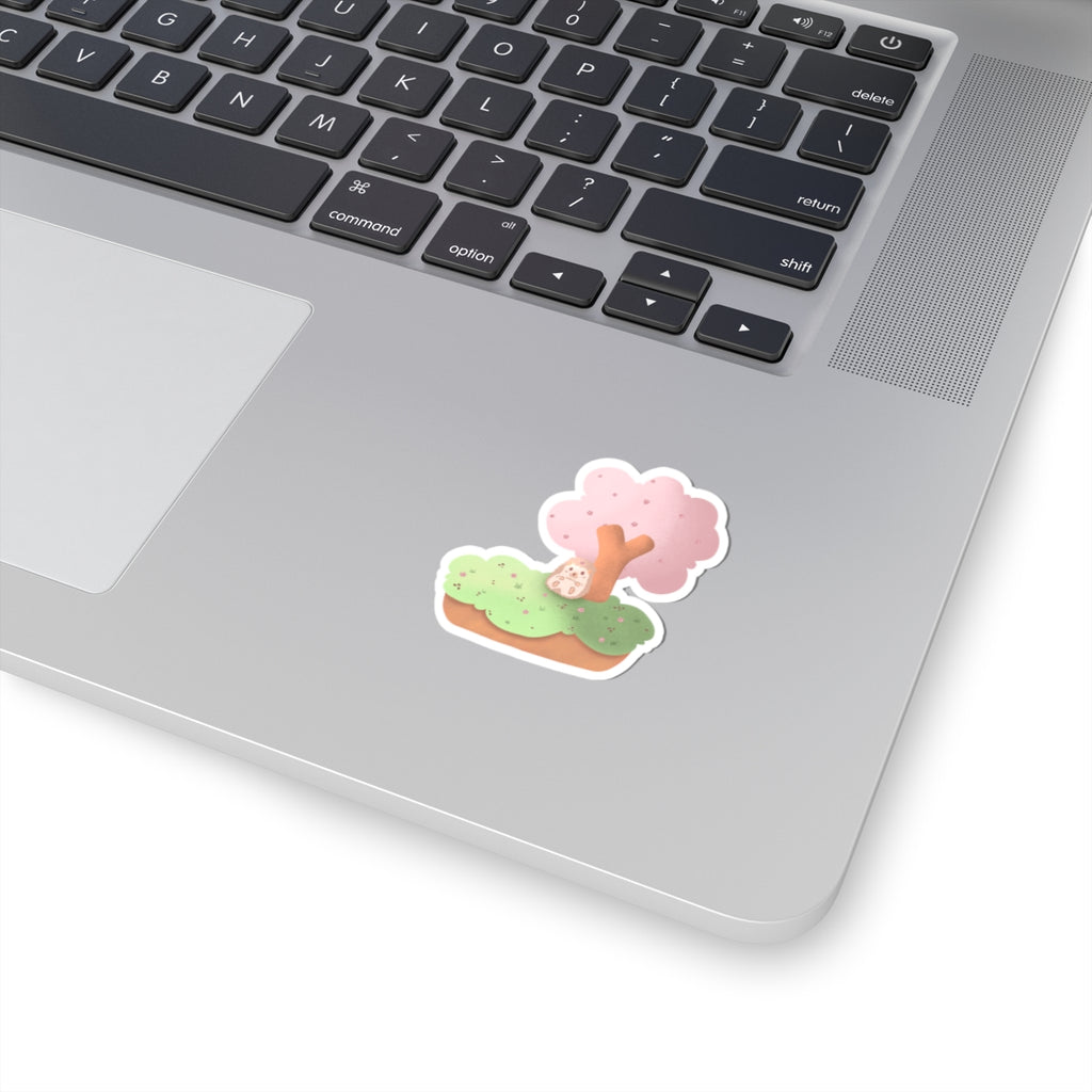 Cute Hedgehog Cherry Blossom Kiss-Cut Stickers