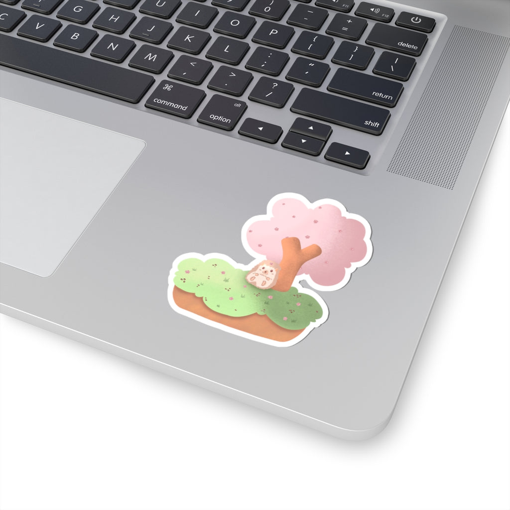 Cute Hedgehog Cherry Blossom Kiss-Cut Stickers