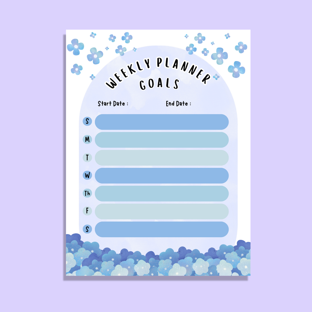 Weekly Planner Notepad - Floral Goals