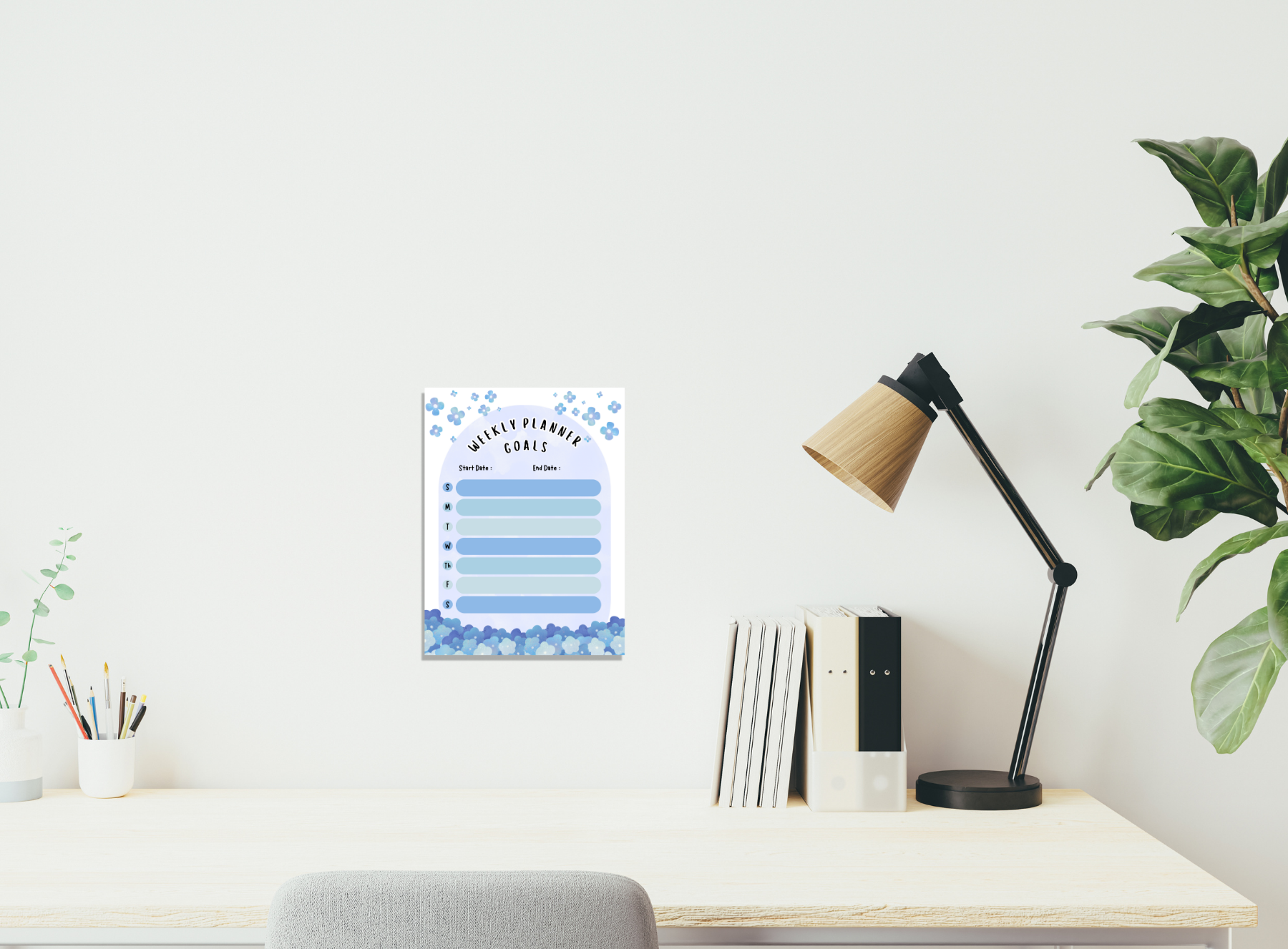 Weekly Planner Notepad - Floral Goals