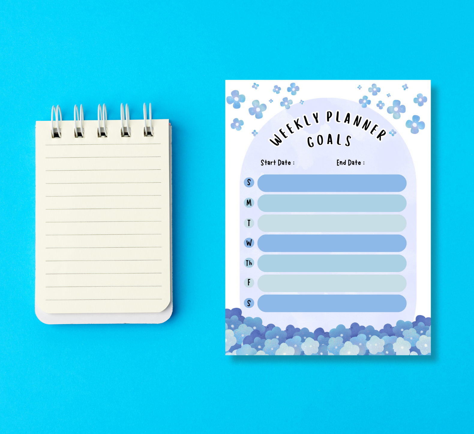 Weekly Planner Notepad - Floral Goals