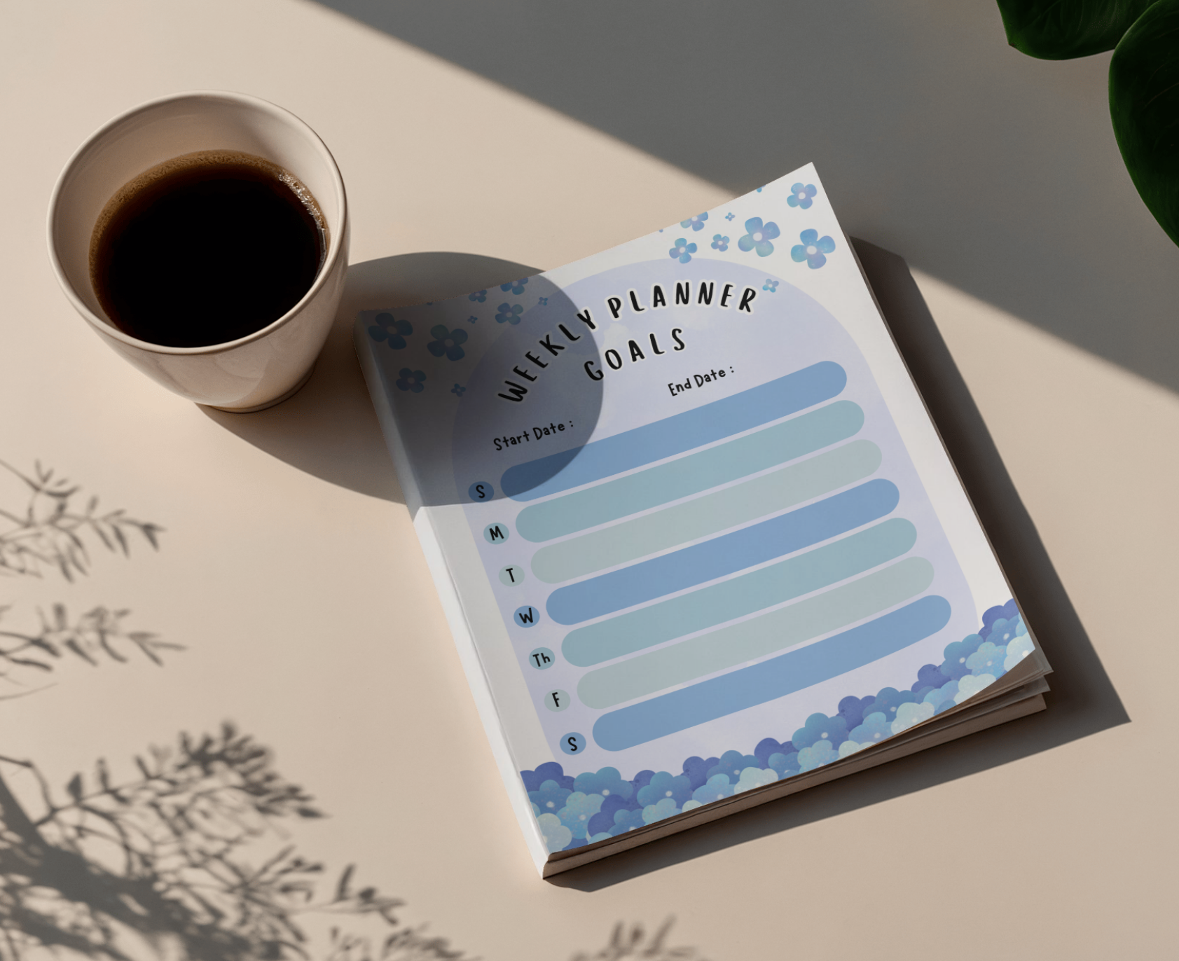 Weekly Planner Notepad - Floral Goals